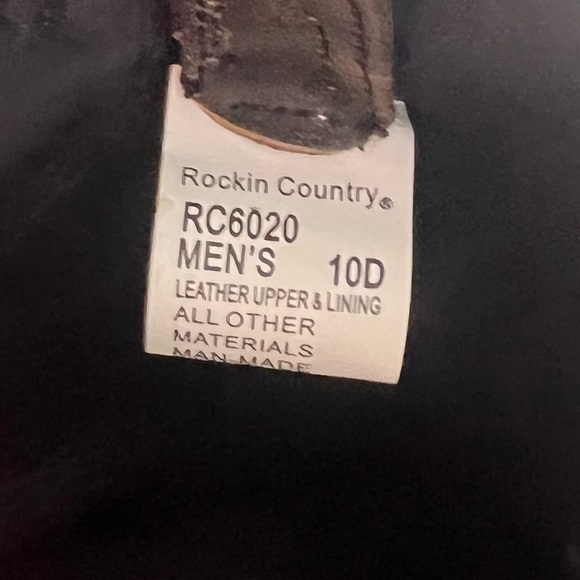 Rockin Country Leather Western Boots -distressed brown goes with everything - Picture 4 of 4